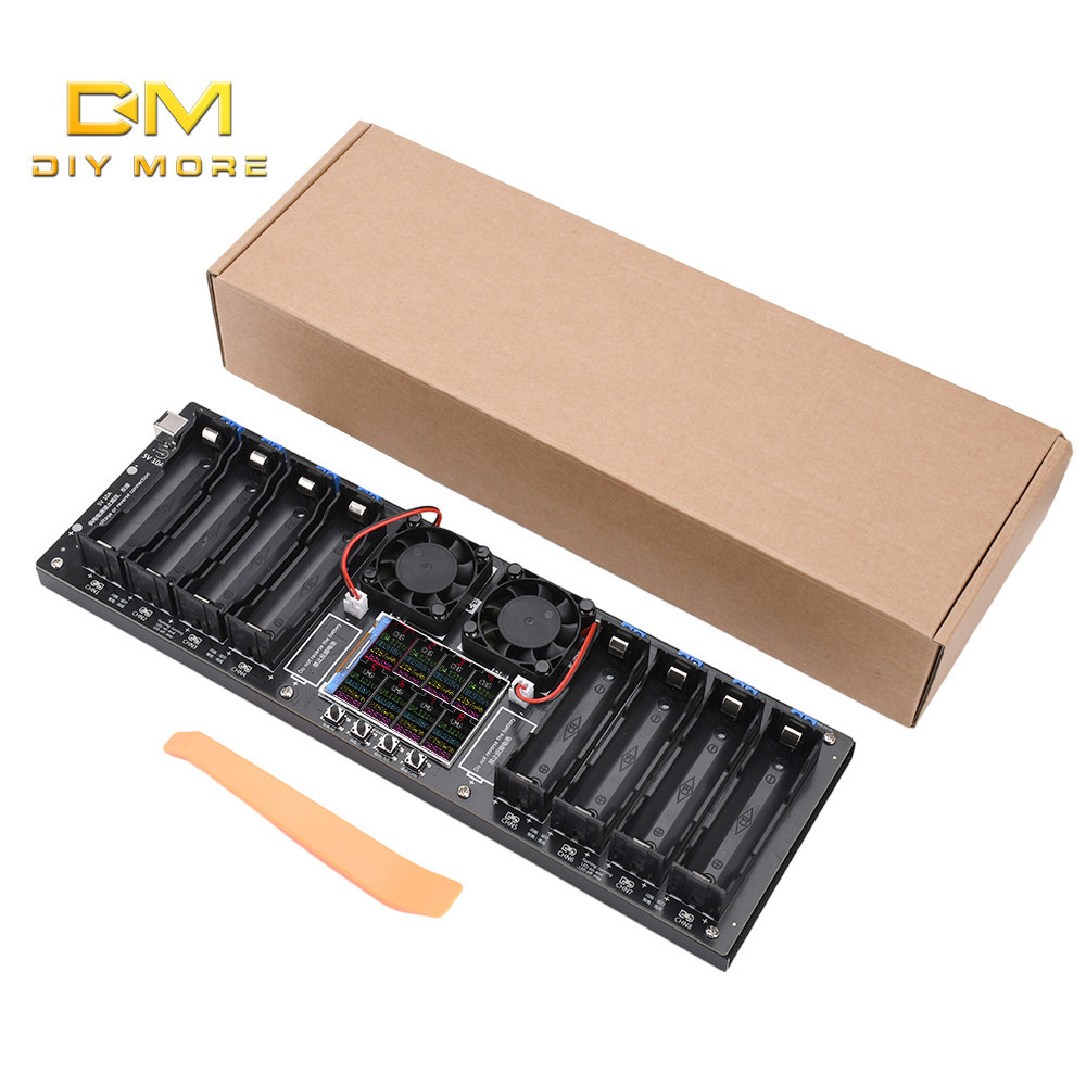 DIYMORE 2.4 นิ้วหน้าจอโค้งแปดช่อง 18650 ความจุแบตเตอรี่เครื่องตรวจจับความต้านทานภายในชาร์จอัตโนมัติและโมดูลชาร์จ