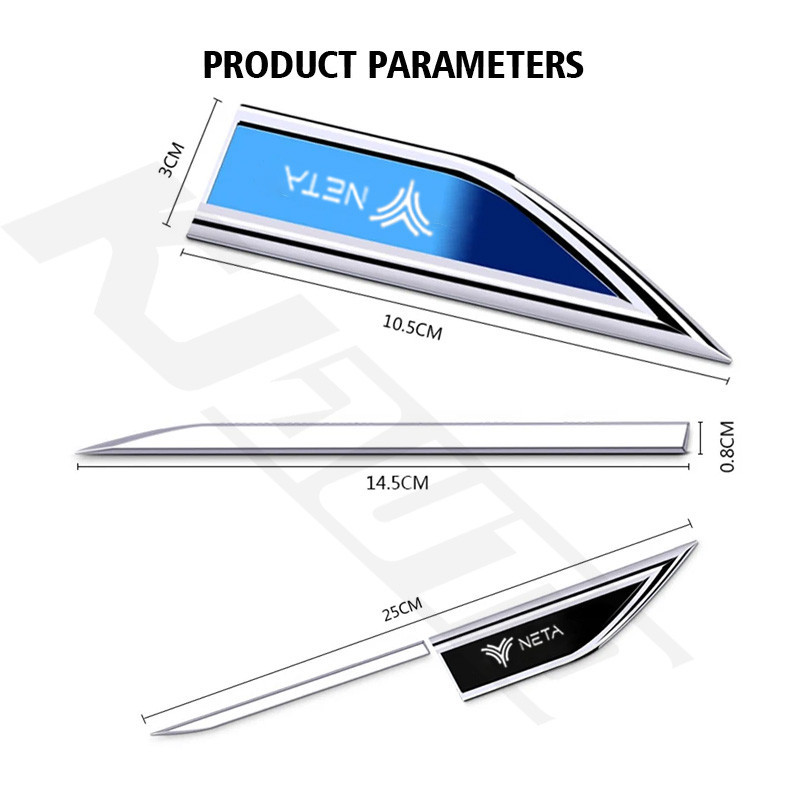 2 ชิ้น/เซ็ต Neta รถ Fender สติกเกอร์โลหะภายนอกตกแต่งขวาซ้าย Decals การปรับเปลี่ยนสําหรับ Neta V GT 2022 2023 2024 อุปกรณ์เสริม - รูปที่ 3