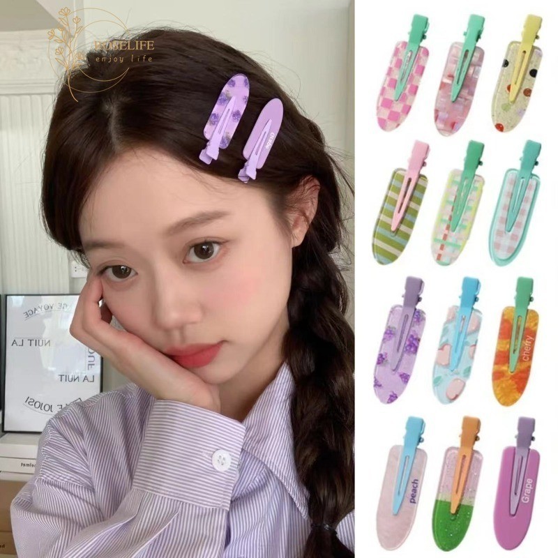 Roselife 1 PC Dopamine Colourful น่ารักหวานฤดูใบไม้ผลิฤดูร้อนผลไม้ Hairpins สําหรับผู้หญิงสาวเด็กแฟชั่น Traceless สีสันคลิปผมทุกวันอุปกรณ์จัดแต่งทรงผม