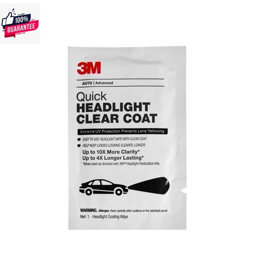 3M 32516 แผ่นน้ำยาเคลือไฟหน้ารถ สำหรัเคลือใสไฟหน้ารถ Quick Headlight Clear Coat