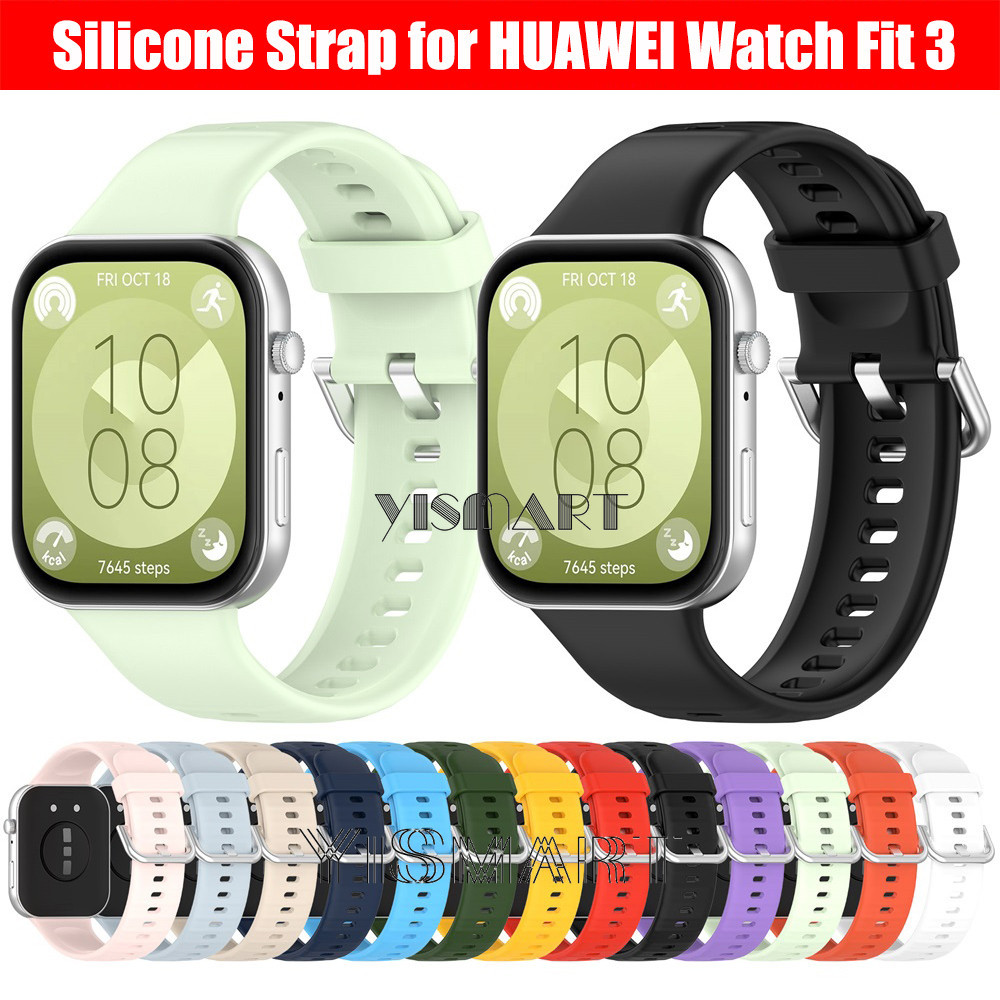 สายซิลิโคนสําหรับ Huawei Watch Fit 3 สายรัดข ้ อมือสร ้ อยข ้ อมือสําหรับ Huawei Watch Fit3 Smartwatch Watchband