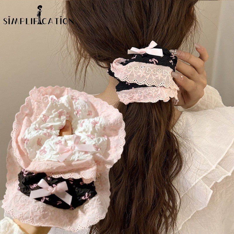 1 PC สไตล์ฝรั่งเศสโบว์สดห่วงผมขนาดใหญ่-Elegant Sweet Bowknotเชือกผม-สาวอ่อนโยนแฟชั่น Scrunchies ผมอุปกรณ์เสริม