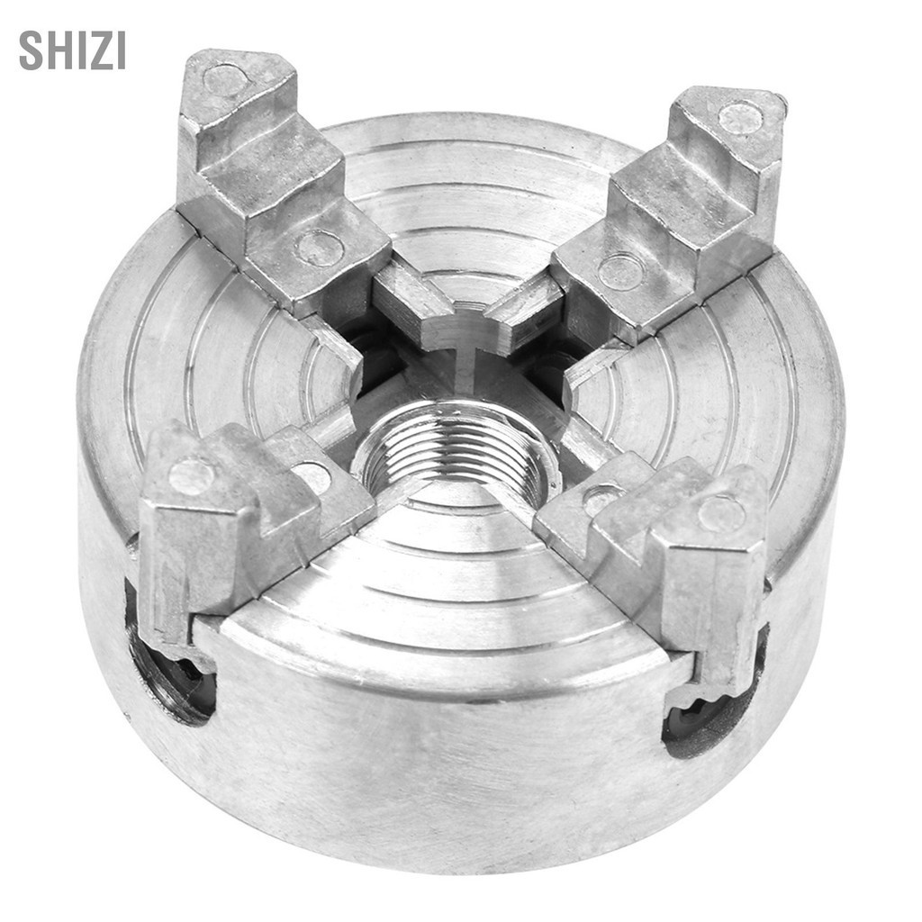 ShiZi Z011A สังกะสีอัลลอยด์ 4-Jaw Chuck Clamp อุปกรณ์เสริมสำหรับเครื่องกลึงโลหะขนาดเล็ก