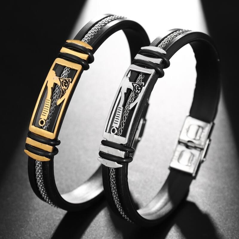 ไวกิ ้ งสแตนเลสผู ้ ชายแฟชั ่ น Battle Axe Rune สร ้ อยข ้ อมือปรับเครื ่ องประดับ