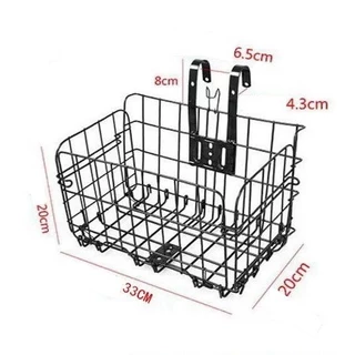 ตะกร้าจักรยาน ตะกร้าเหล็ก สแตนเลส ตะกร้าแขวน จักรยาน BIKE FOLDABLE BASKET THICKEN IRON STRONG DURABLE STORAGE UP TO 10KG
