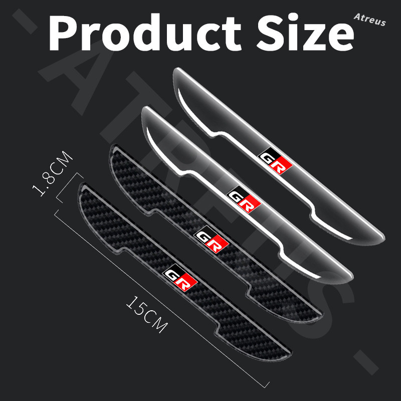 ตกแต่งบ้าน 4 ชิ้น Toyota GR ประตูรถ Anti-Collision Strip Auto Handle กระจกมองหลังสติกเกอร์กันชนใหม่คาร์บอนไฟเบอร์โปร่งใสเนื้อ Anti รอยขีดข่วนสติกเกอร์สําหรับ Agya Raize Calya Avanza Vel ส่งด่วน สั่งเลย