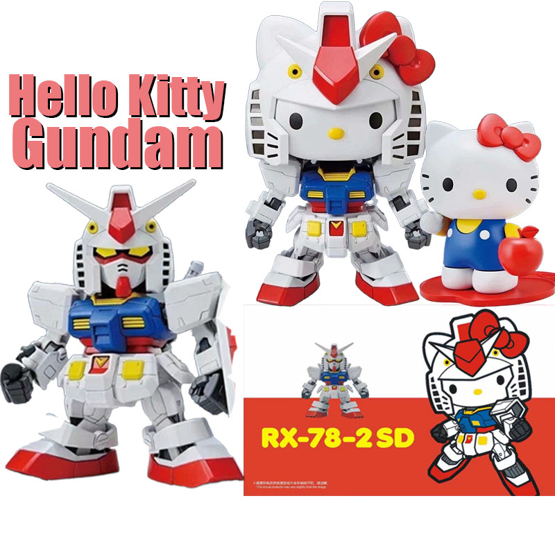 Rx-78-2 Gundam Hello Kitty SD ยี ่ ห ้ อ Beyond Gundam HG RX-78/C.A Casval Gundam Char Aznable Gto Zaku II Sengoku Astray Schwarzette Aerial Model Assembly ของเล ่ นตกแต ่ ง