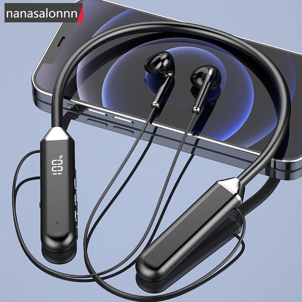 นานาส| Bnr Neckband 5.2 หูฟังบลูทูธสแตนด ์ บายยาวพิเศษสเตอริโอลดเสียงรบกวนปลั ๊ กอุดหูหูฟังกีฬาพร ้ อมจอแสดงผลดิจิตอล D7I5[]