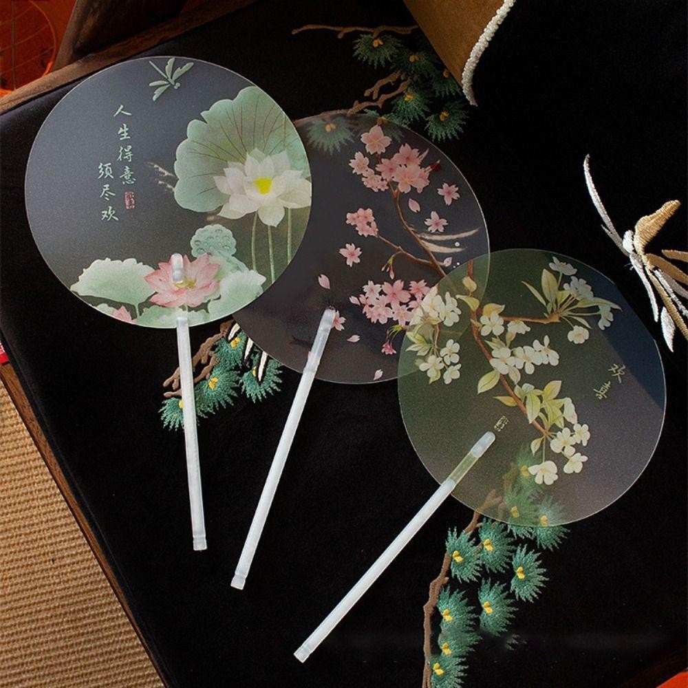 คุเอนติน พัดลมกลมมือถือ, การพิมพ์สีป้องกันการหยุดพัก, พัดลมด้ามยาวโบราณ, สไตล์จีนโปร่งแสงสูงดูฝ้าพัดลมจับกลุ่มเต้นรําพัดลม ฮันฟู อุปกรณ์เส - รูปที่ 2