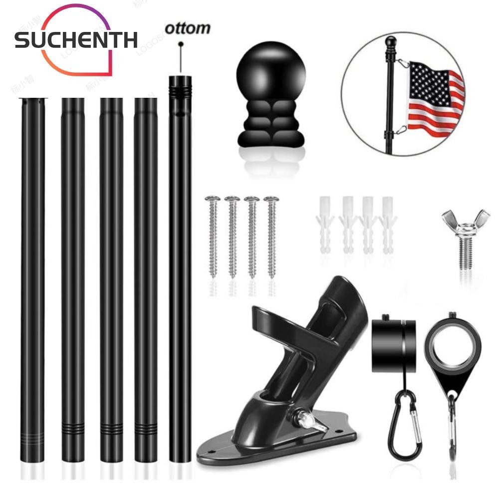 【⚡เวลาจำกัดราคาต่ำ】Suchenth 6ft Flag Pole Holder พับ Wall Bracket ฐานติดผนัง Telescopic Flag Pole