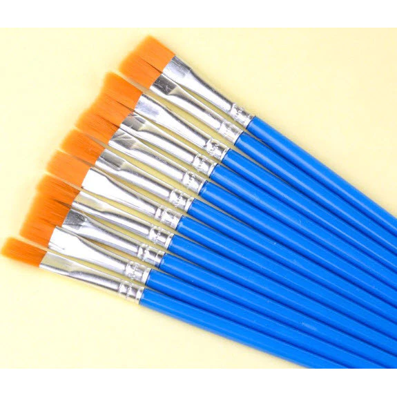 พู่กัน ด้ามน้ำเงิน S0326 หัวกลม/หัวแบน สำหรับสีอคริลิค สีน้ำ thumbnail 7