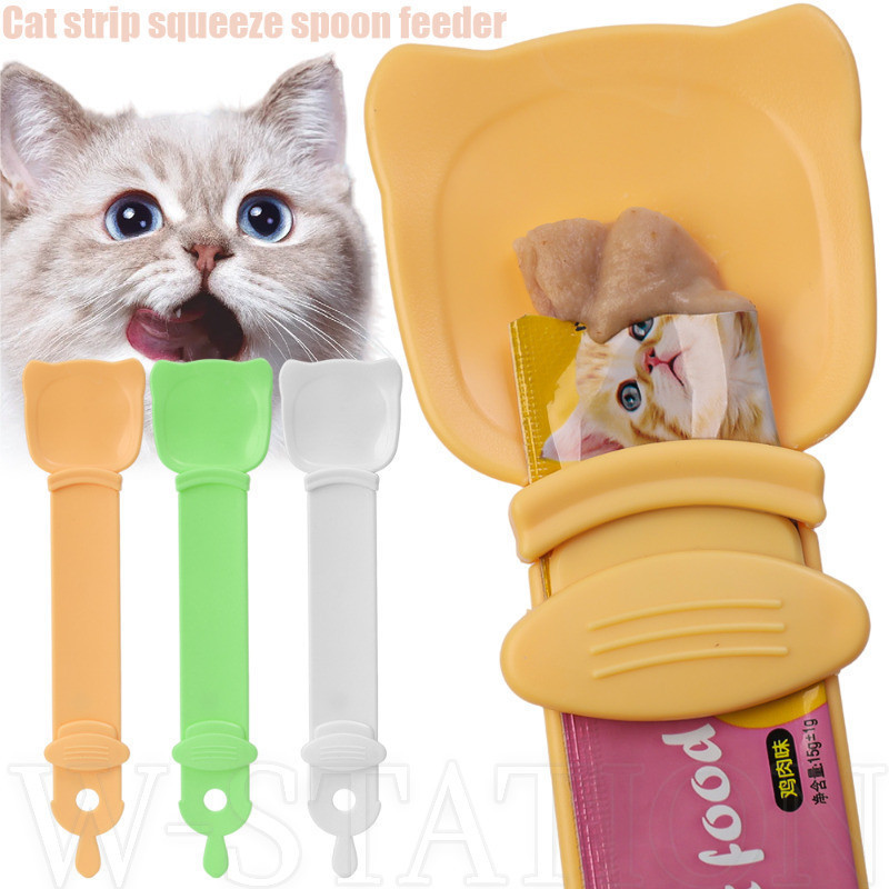 Cat Strip Squeezer Feeder - ช้อนอาหารสัตว์เลี้ยง - แบบพกพาคุณภาพสูง - Puppy Kitten Snack Liquid Food Scoop - อุปกรณ์สําหรับสัตว์เลี้ยง
