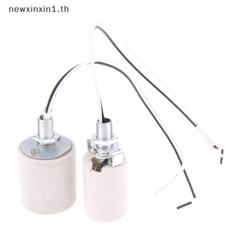 *NT* E14/e27 เซรามิคสกรูผู้ถือโคมไฟไฟ LED อะแดปเตอร์ทนความร้อนใช้ในบ้านซ็อกเก็ตกลมสําหรับฐานหลอดไฟพร้อมสาย {T}