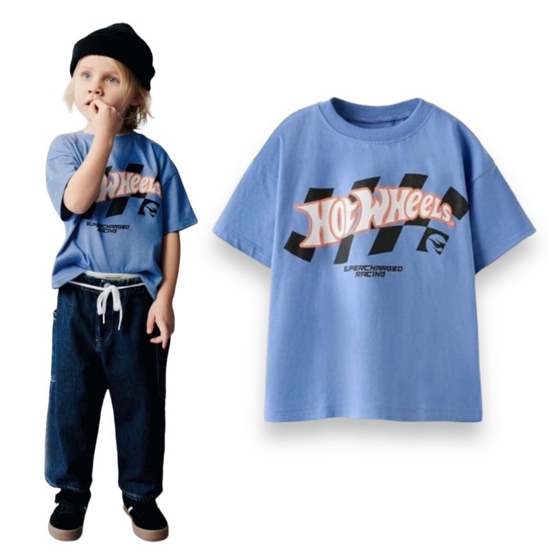 เสื้อยืด Zara HOTWHEEL สําหรับเด็กผู้ชาย / Boy Tee Tshirt สําหรับเด็กผู้ชาย 6T-14T - พื้นที่ครอบครัว