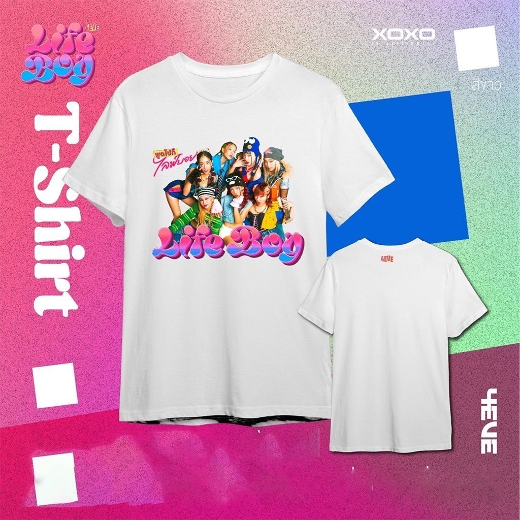 fashion พร้อมส่ง เสื้อยืดคอกลมแขนสั้นพิมพ์ลาย 4EVE Life Boy T-shirt (HO&MIE)