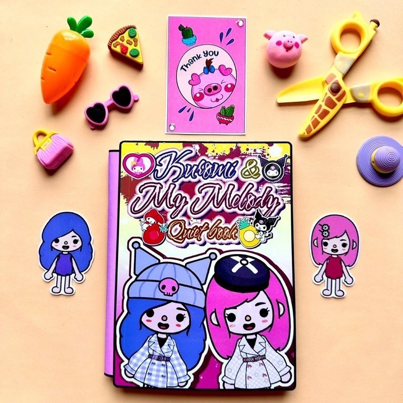 Toca Boca Doll Model รักบ้านทําจากกระดาษลอกและติด toca boca ตุ๊กตากระดาษ cinnamoroll ประกอบบ้าน