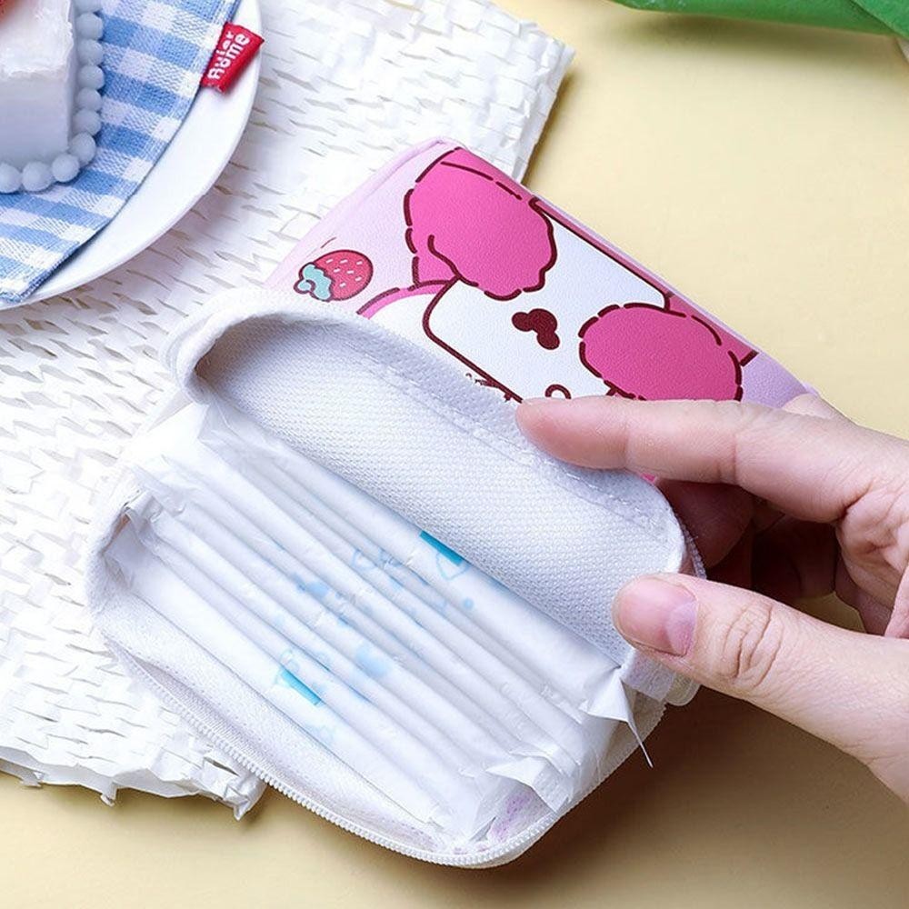 Roxul กระเป๋าผ้าอนามัย,อเนกประสงค์ Travel Organizer กระเป๋าใส่เหรียญ,น่ารักคุณภาพสูงขนาดใหญ่ความจุกระเป๋าเครื่องสําอางแบบพกพาสาว