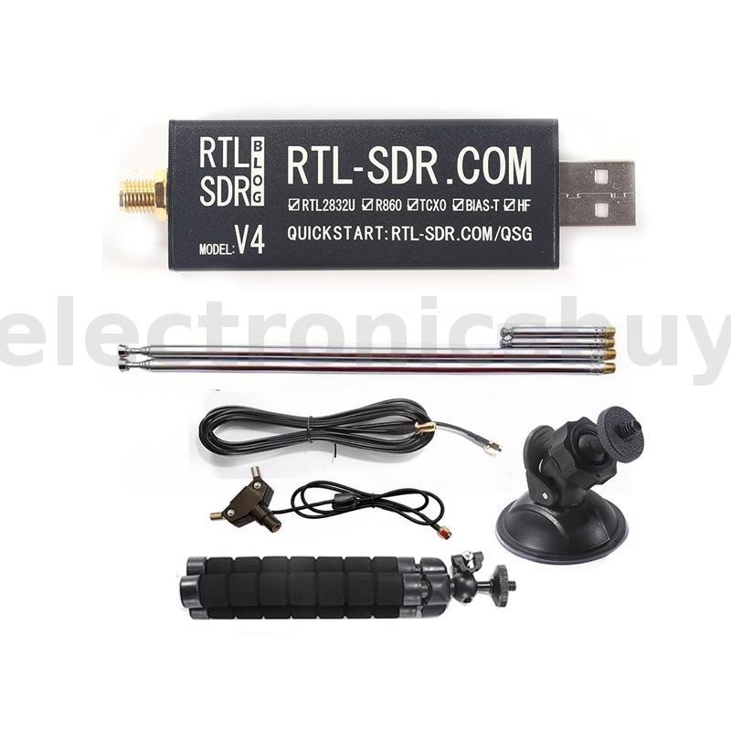 Rtl-sdr Blog RTL SDR V4 R828D RTL2832U 1PPM TCXO SMA RTLSDR ซอฟต์แวร์กําหนดวิทยุเสาอากาศDipoleอเนกปร