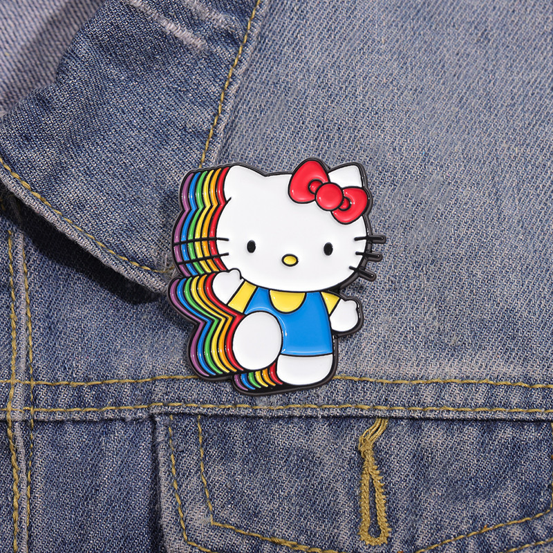 Rainbow น ่ ารักแมวเคลือบเข ็ มกลัดแฟชั ่ นเสื ้ อผ ้ าอุปกรณ ์ เสริมของขวัญสําหรับเพื ่ อน