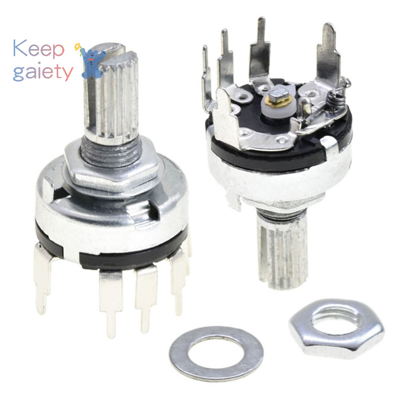[Keepgaiety] 5 ชิ้น RV17 พร้อมสวิตช์ Potentiometer B1K 2K 5K 10K 20K 50K ความยาวจับ 15 มม.5Pin สวิทช์ฟิล์มคาร์บอน Potentiometer [ใหม่]