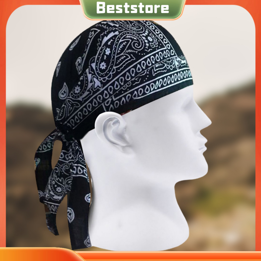 Beststore|  ผู้ใหญ่ผู้ชาย Paisley พิมพ์รถจักรยานยนต์ Wrap Biker หมวกผ้าพันคอ Headscarf Skull Cap