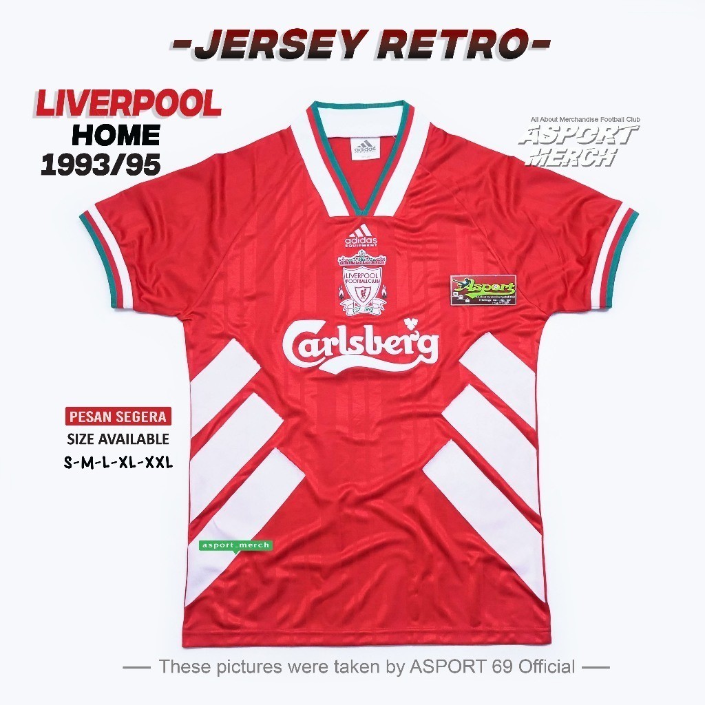 Liverpool HOME RETRO Soccer JERSEY 1993 1995 LIVERPOOL RETRO Bone JERSEY HOME93 95 นําเข้า A3