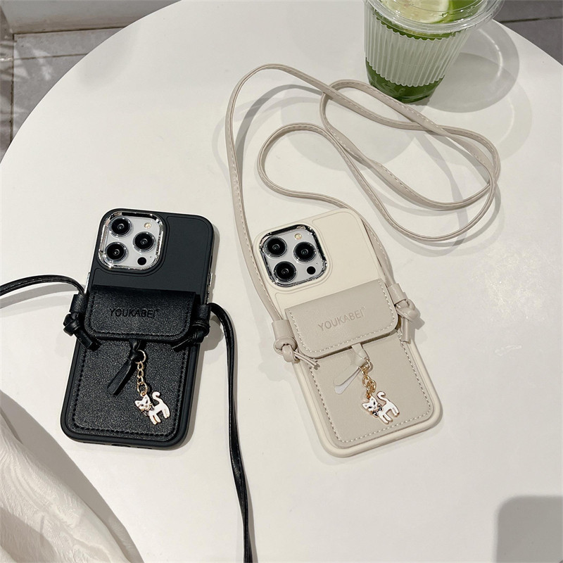 แฟชั่นใส่การ์ดพร้อมcrossbodyหนังเคสโทรศัพท์สําหรับiphone 15 Pro Max 14 Plus 13 12 11 Promax Xsmax X Xr Xs Max 7 8 Plus 7plus 15plus 14plus 15pro Fullปกหลัง