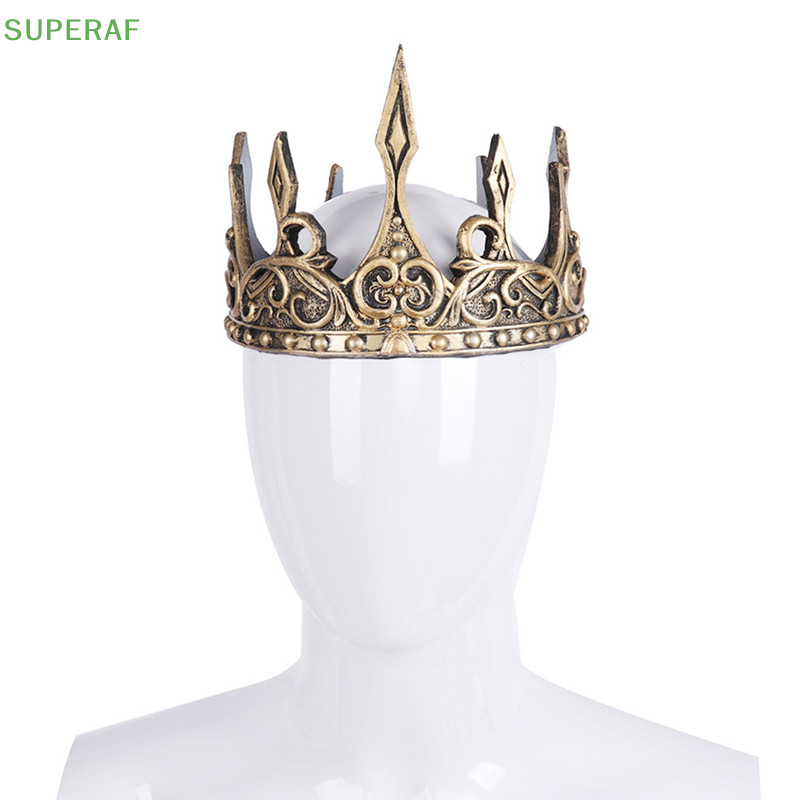 Superaf Crown King สําหรับผู้ชายมงกุฎฮาโลวีนเครื่องแต่งกาย Kings Vintage Headdress Headwear HOT