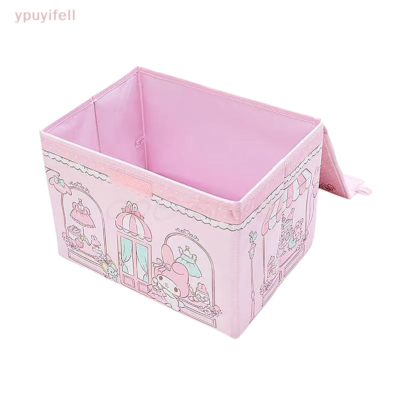 [YPU] น่ารักพวงกุญแจอะนิเมะกล่องเก็บ My Melody Cinnamoroll Kuromi Hello Kitty combed กล่องพับเสื้อผ้าถุงเท้า Organizer Sundries ตะกร้า อืมสneck combed ต.ค