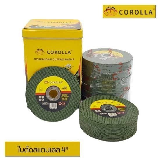 100 ใบ!! ใบตัดเหล็กสเตนเลส corolla 4 นิ้ว(107 mm.)แพ็ค25,50,100ใบ