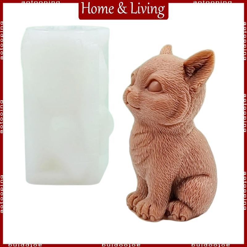 Aoto นั่งแมวแม่พิมพ์แมวซิลิโคน Mould สบู่ Mould สําหรับตกแต่งเค้ก