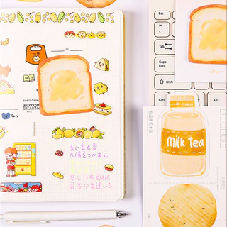 30 แผ่นชุดอาหารเสมือนจริง Sticky Notes แผ่นบันทึกแบบพกพาสําหรับนักเรียน