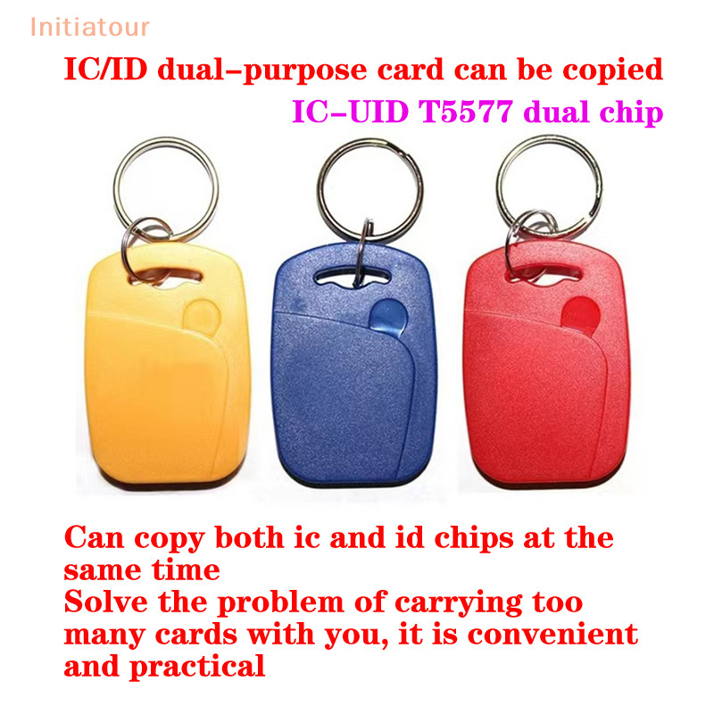 [Initiatour] 1/5pcs Dual Chip ความถี่ RFID 125KHZ T5577 EM4305+1.3.56MHZ เปลี่ยน Writable IC + ID UI