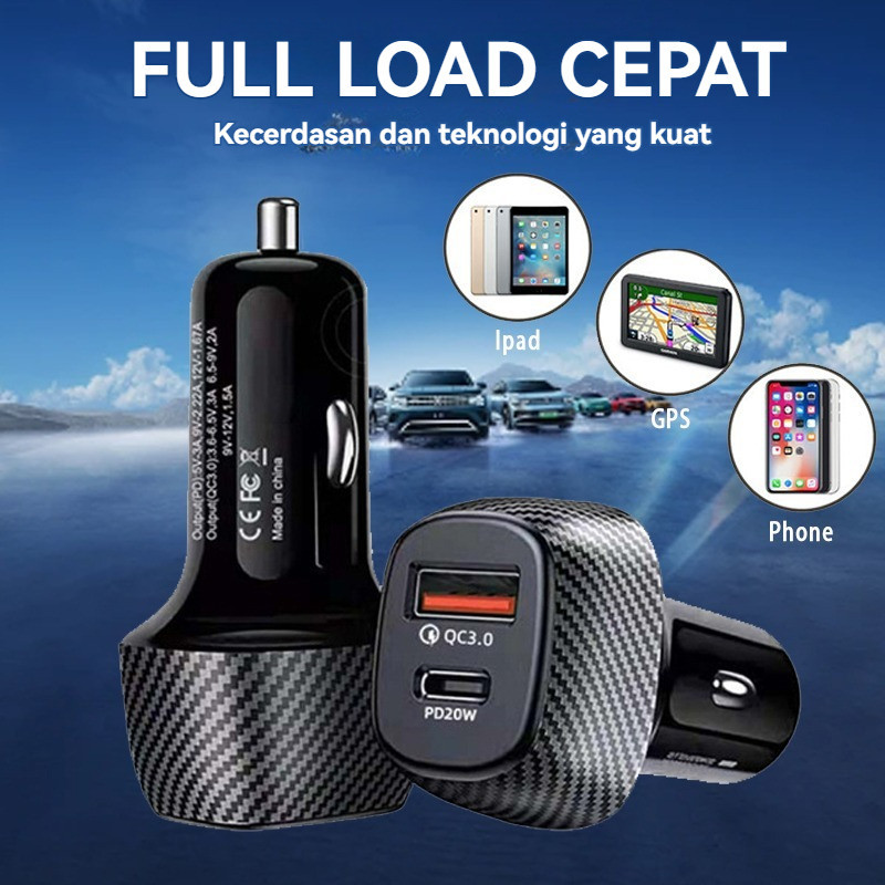 Fast Charger + Output Motor Car 2 Type C USB Car
