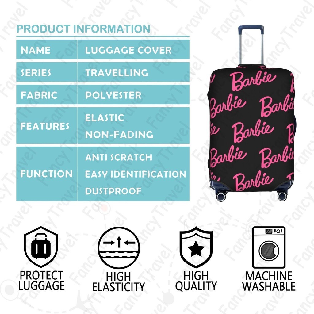 FancyTravel ผ้าคลุมกระเป๋าเดินทาง กระเป๋าเดินทาง ผ้ายึดได้เยอะ กันฝุ่น กันรอย สวมใส่ได้ ข้น 18/20/22/24/26/28/32นิ้ว