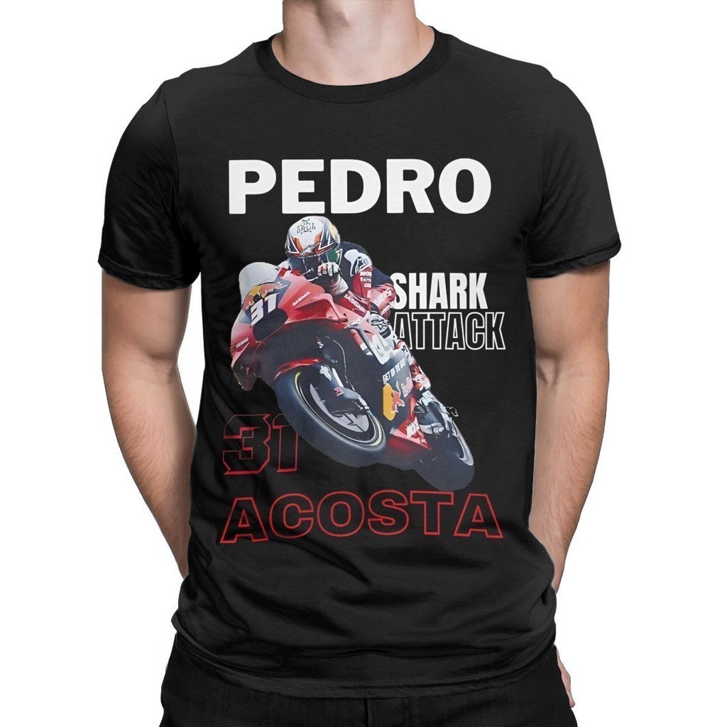 ใหม่ Awesome Pedro Acosta Racing Racer เสื ้ อยืดผู ้ ชายผู ้ หญิงผ ้ าฝ ้ ายรถจักรยานยนต ์ Tee เสื 