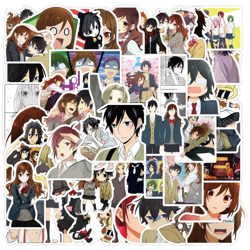 Y&P| ชุดสติ๊กเกอร์ Horimiya ชุดสติกเกอร์กราฟฟิตีกันน้ำอะนิเมะ, 50 แผ่น/ชุด