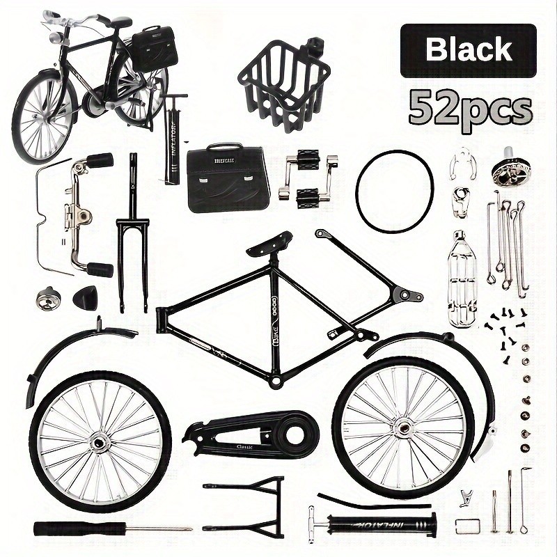 Diy Mini Alloy จักรยานรุ่น Retro จําลองโลหะจักรยานประกอบการศึกษาคอลเลกชันของเล่นสําหรับของขวัญเด็ก