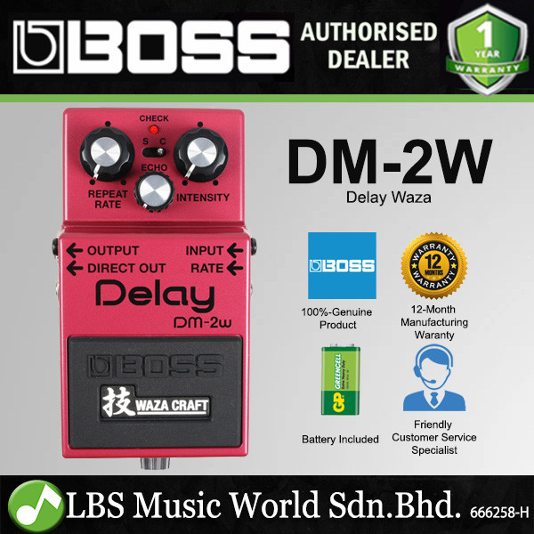 BOSS DM-2W Delay Effect Waza Craft กีตาร์เหยียบผลเหยียบ (DM2W DM2)