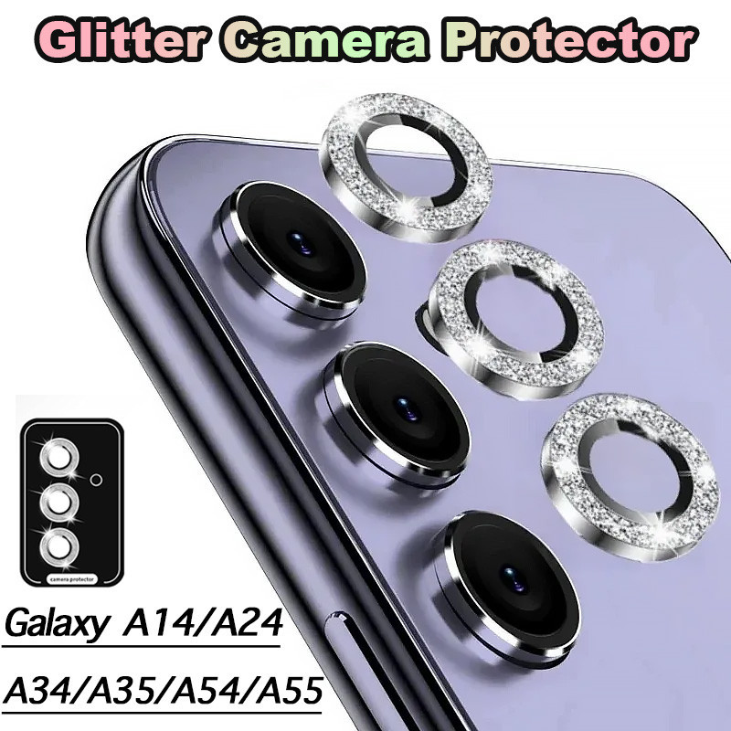 สําหรับ Samsung Galaxy A14 A24 A34 A35 A54 A55 5G Gitter กล้องป้องกันแหวนเลนส์โลหะแหวนฝาครอบกรณี