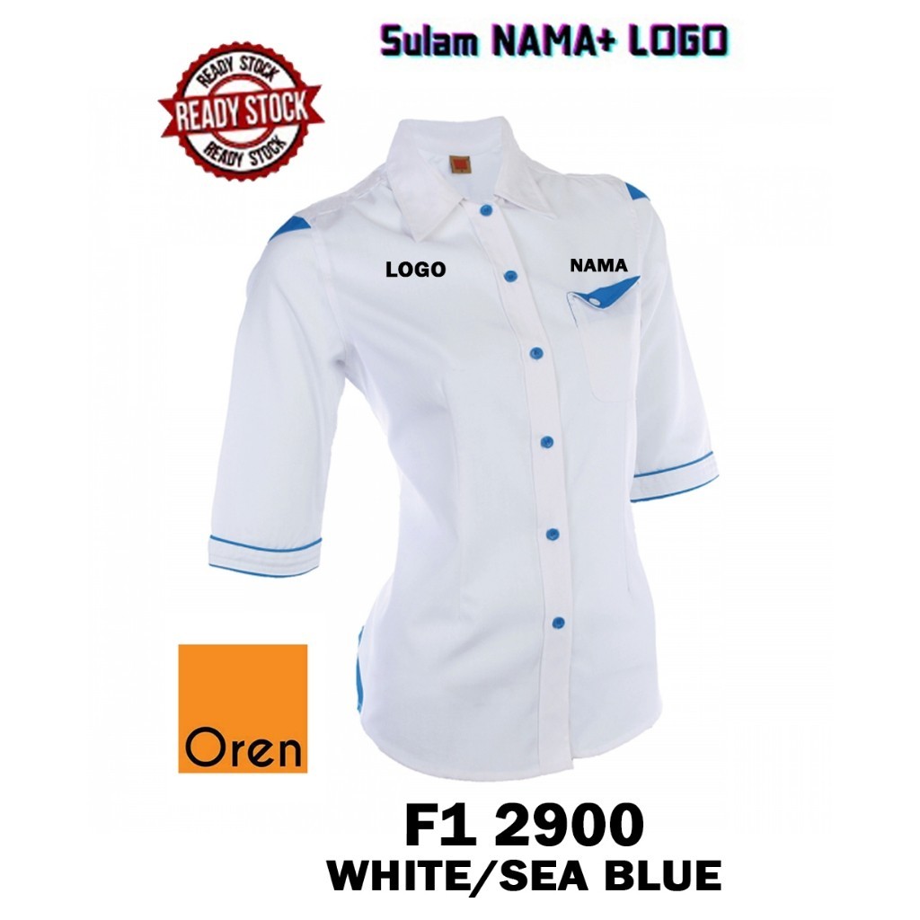 เสื้อเชิ้ตผู้หญิง CORPORATE WHITE/SEA BLUE THREE-SLEEVED F12900 ORN SPORT BRAND