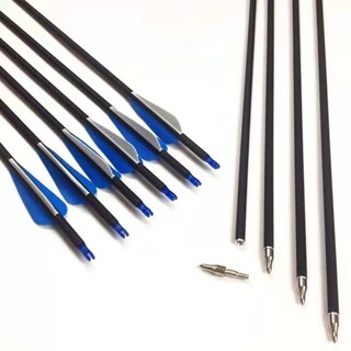ลูกศรคาร์บอนไฟเบอร์กลาสลูกศรลูกศรตรงดึงคันธนูซ้ำลูกศรอลูมิเน…