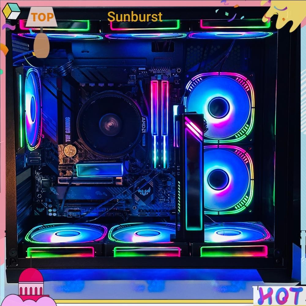 120 มม. CPU Cooler 5V 3Pin ARGB Sync Cooler Fan 12V 4 Pin PWM สําหรับคอมพิวเตอร์พีซีกรณี [Sunburst11