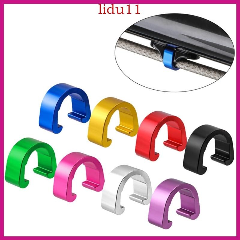 Lid 10 ชิ้นอลูมิเนียมสายจักรยาน C-clips สายเบรคคลิปยึดคงที่เบรค Derailleur Shifts คลิปสายเคเบิล