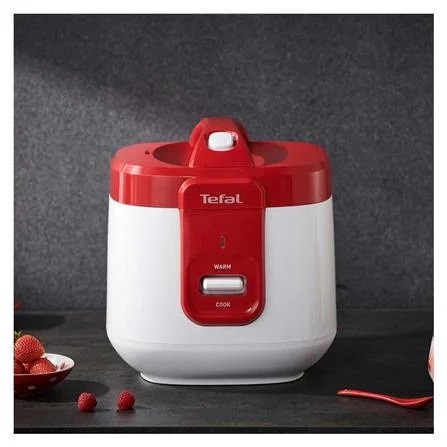 ข้าวหอม หม้อหุงข้าว TEFAL อุ่นทิพย์แบบ หม้อเคลือบ 2 ลิตร์ รุ่น EVERFORCE 2.0L RK3625 สีแดง