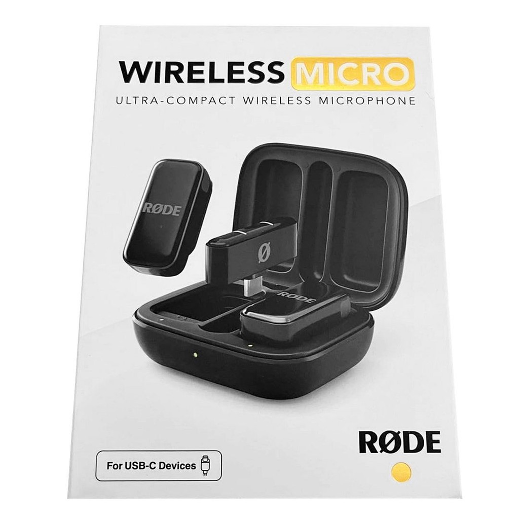 RODE Wireless Micro Ultracompact Wireless Microphone System (Black, USB-C), WIMICROC