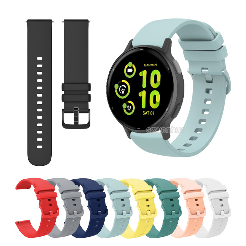 18 มม.20 มม.22 มม.ซิลิโคนสําหรับ Garmin Vivoactive 5 4 3 Forerunner 265 265s 255 245 245M 645 645M 55 158 165 Music Venu 3 2 s Sq 2