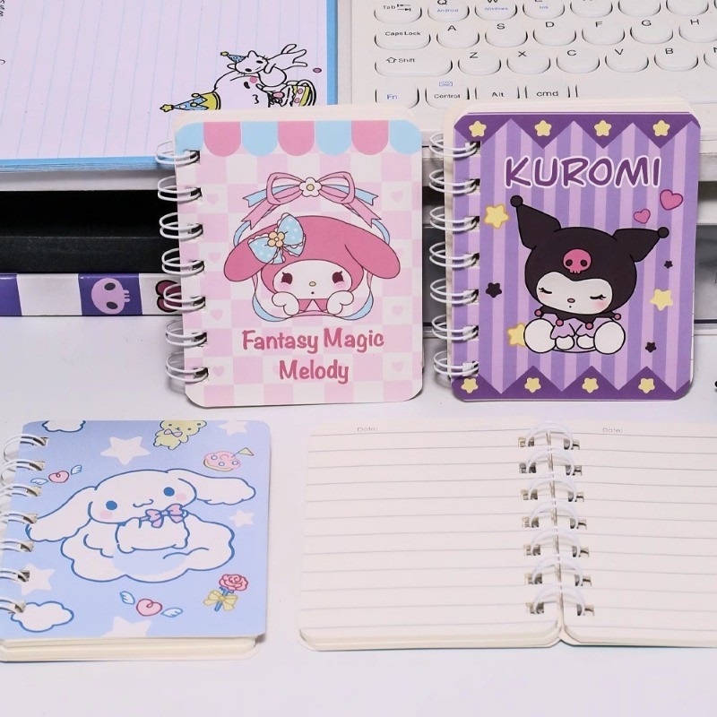 A7 Coil Notebook Anime Series KT Kawaii Kuromi การ์ตูนนักเรียนแบบพกพาโน้ตบุ๊คเด็กของขวัญ - รูปที่ 6