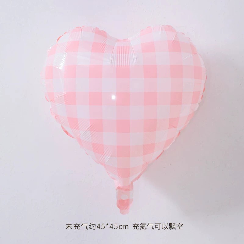 ลูกโป่งลายตารางขนาด 18 นิ้ว ลูกโป่งรูปหัวใจ ลูกโป่งอลูมิเนียมฟอยล์ลายตารางสีน้ำเงินและขาว ขายส่ง ตกแต่งวันเกิด ตกแต่งงานปาร์ตี้ ลูกโป่งวันเกิด ลูกโป่งงานปาร์ตี้ - รูปที่ 7