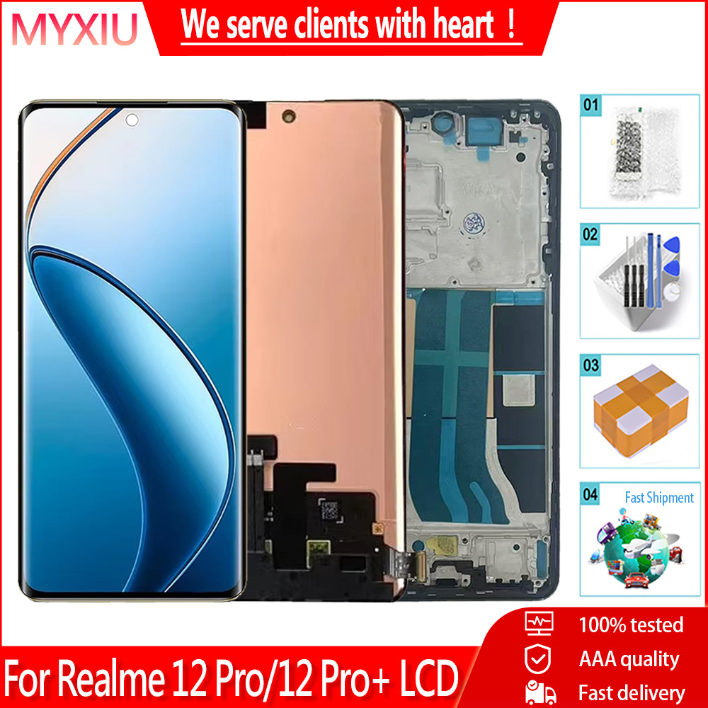 Original สําหรับRealme 12 Pro Plus RMX3840 หน้าจอLCD AmoledจอแสดงผลDigitizer AssemblyสําหรับRealme 12 Pro RMX3842 LCD